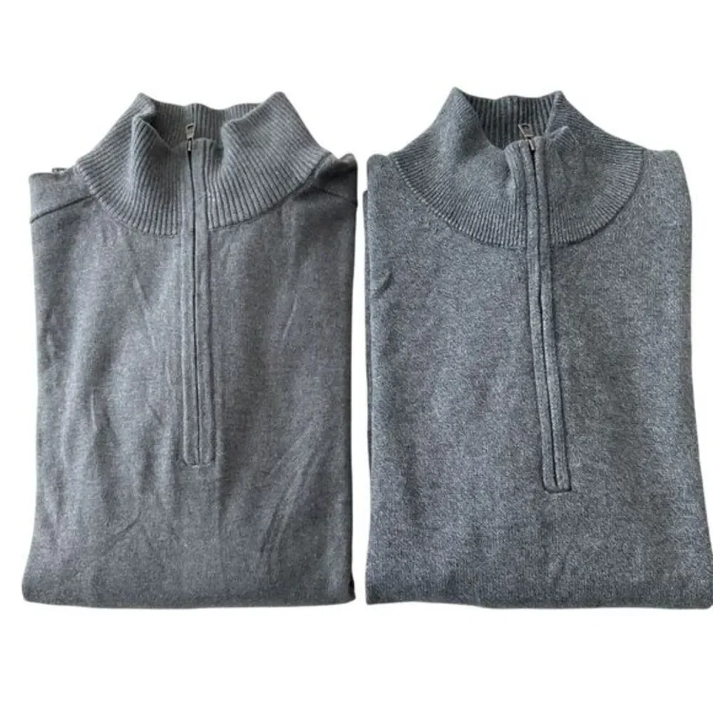 Banana Republic Silk Cashmere Quarter Zip‎ Mock Neck Sweater Pullover Mens XL